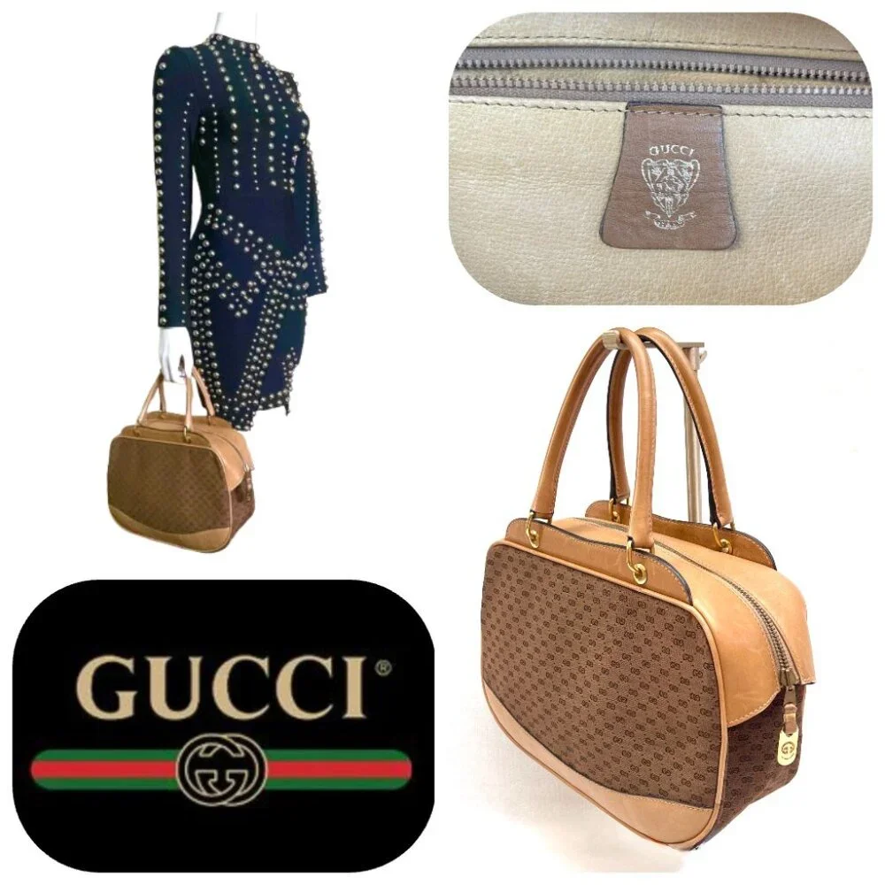 Gucci Micro GG Monogram canvas/leather vintage handbag - Picture 1 of 14